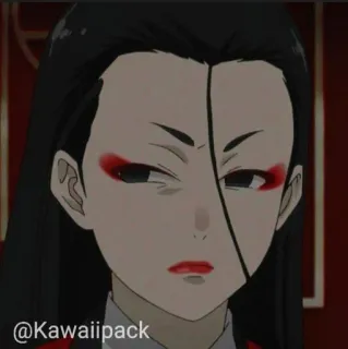 🥢 b7928a5e @Kawaiiipack Anime, Personaje, Mujer, Maquillaje, Cara, Persona whatsapp sticker