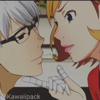 🥢 d449700f @Kawaiiipack Anime, Kawaii, Pareja, Romántico, Lindo, Amor, Relación whatsapp sticker