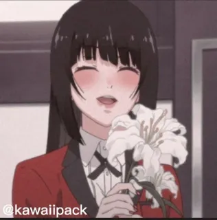 🥢 edc8599e @kawaiipack Anime, Flores, Retrato, Mujer, Chica, Kawaii whatsapp sticker