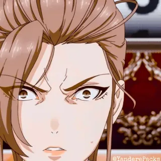 🥢 3acc345a Anime, Personaggio, Arrabbiata, Donna, Sguardo truce whatsapp sticker