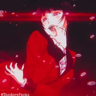 🥢 5de90958 @YanderePacks Anime, Rosso, Donna, Ragazza whatsapp sticker