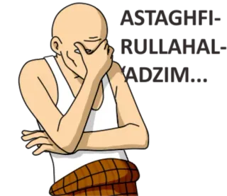 👴 a1956afc ASTRAGFIRULLAHAL'ADZIM.. Cartone animato, Uomo, Triste, Rimorso, Scuse, Musulmano telegram sticker