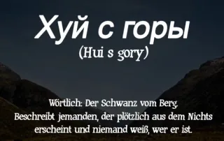 🏔 15765c77 Хуй с горы
(Hui s gory)
Wörtlich: Der Schwanz vom Berg,
Beschreibt jemanden, der plötzlich aus dem Nichts
erscheint und niemand weiß, wer er ist. оскорбительный, русский, сленг, оскорбление, фраза, вульгарный whatsapp sticker