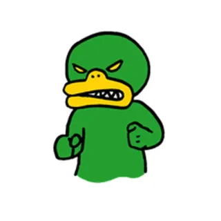 😡 477feb73 Dibujo animado, Enojado, Pato, Verde, Personaje, Divertido telegram sticker
