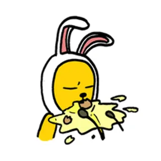 😫 637773f0 conejo, animal, dibujos animados, comida, comiendo telegram sticker