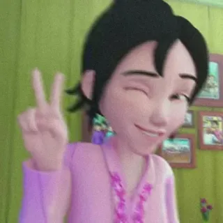 🍄 0b7fe9ee kartun, simbol perdamaian, kedipan mata, animasi, karakter, tersenyum telegram sticker