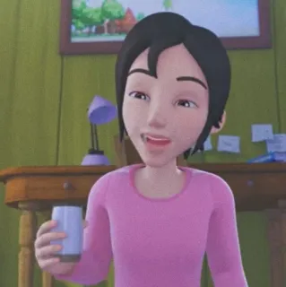 🍄 1e9d25bb wanita, kartun, minuman, dalam ruangan telegram sticker