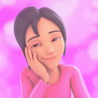 🍄 db35d0c8 wanita, kartun, wajah, merah muda, potret telegram sticker