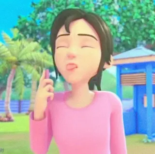 🍄 f28a7f81 wanita, lidah, kartun telegram sticker