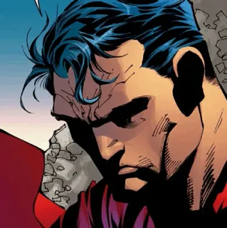 💎 c047a750 Superman banda desenhada, super-herói, DC Comics, triste, homem de aço whatsapp sticker