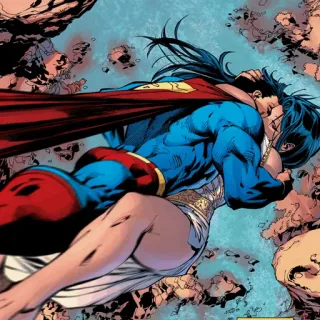 💎 dc88f7a0 Superman super-herói, quadrinho, beijo, Mulher-Maravilha, romance, amor whatsapp sticker