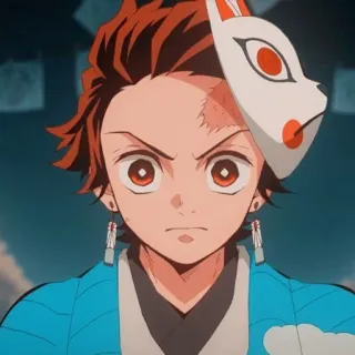 💫 72e1be2f Tanjiro Kamado Demon Slayer Anime, Demon Slayer, Tanjiro, Charakter, Fuchsmaske, Japanische Animation, Manga whatsapp sticker