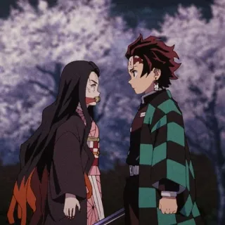 💫 9f87d037 Tanjiro Kamado and Nezuko Kamado Demon Slayer Anime, Demon Slayer, Tanjiro, Nezuko, Japanische Animation whatsapp sticker