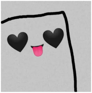 🖤 5590e224 süß, kawaii, Herzaugen, Zunge raus, Cartoon, Emoji telegram sticker