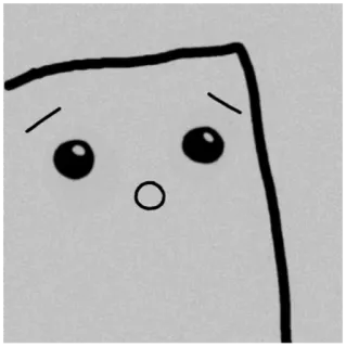 😮 7ea921c7 Cartoon, Minimalistisch, Trauriges Gesicht, Gekritzel, Einfach, Schwarzweiß, Quadrat telegram sticker