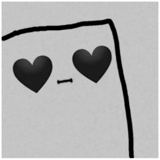 😍 8960a10f Cartoon, Herzaugen, Niedlich, Kawaii, Simpel, Minimalistisch, Strichzeichnung telegram sticker