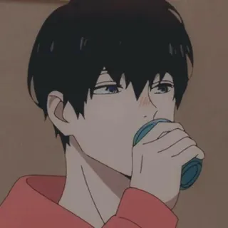 💵 315128f1 Anime, Trinken, Männlich, Charakter, Cartoon telegram sticker