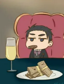 💵 711b87ee chibi, geld, zigarre, schick, reich, wohlstand, luxus telegram sticker