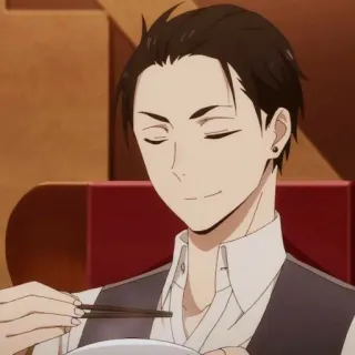 😑 cb8f61a3 Anime, Mann, Essen, Essstäbchen, Porträt telegram sticker