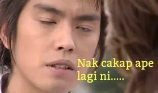 😪 5d22c97a Nak cakap ape lagi ni..... person, tv, male whatsapp sticker