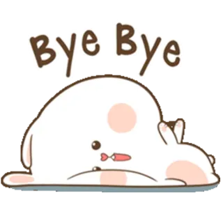 😴 3456586f Bye Bye au revoir, adieu, dessin animé, mignon, animal, salut, bye whatsapp sticker