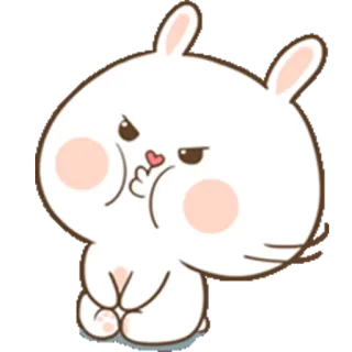 😡 53afe65a lapin, mignon, fâché, dessin animé, animal, autocollant whatsapp sticker