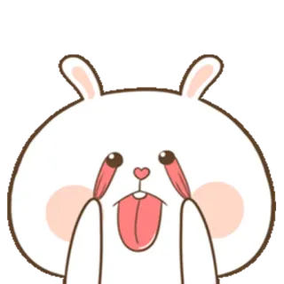 😜 5888515e lapin, lapinou, dessin animé, mignon, animal, autocollant whatsapp sticker