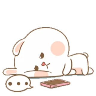 😑 6ae0e474 mignon, chien, triste, animal, dessin animé, paresseux, ennuyé, kawaii whatsapp sticker