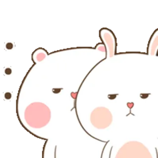 😒 81a5a89e mignon, lapin, lapinou, ours, autocollant, dessin animé, animal whatsapp sticker