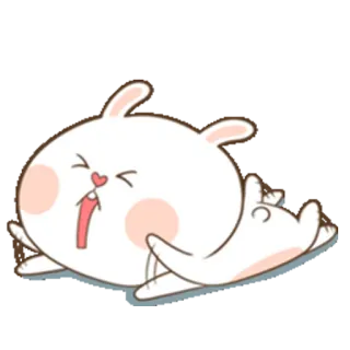 😆 825f6e31 lapin, dessin animé, animal, mignon, couché, allongé whatsapp sticker