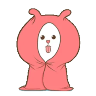 😛 865fb6ee lapin, mignon, animal, dessin animé, rose, oreilles, langue whatsapp sticker