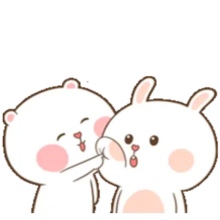 😍 94f5a184 mignon, animaux, dessin animé, lapin, ours, autocollants whatsapp sticker