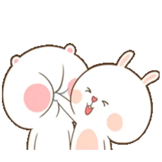 😏 9c158858 lapin, mignon, animal, dessin animé, kawaii, conejito whatsapp sticker