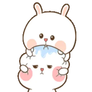 😒 a3d90508 lapin, mignon, kawaii, animal, autocollant whatsapp sticker