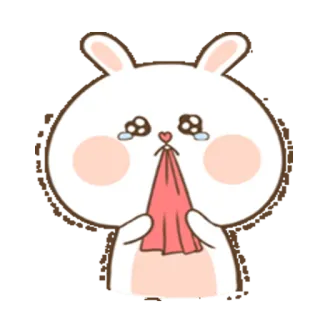😭 c3f95337 pleurer, lapin, triste, dessin animé, animal, kawaii whatsapp sticker