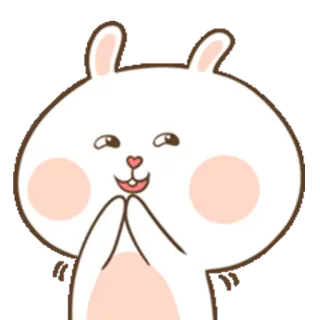 🌚 cb8b351a lapin, mignon, animal, dessin animé, salutation, carte whatsapp sticker