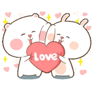 ❤ d52750f1 Love amour, coeur, animaux, mignon, affection, amitié whatsapp sticker