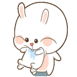 💋 dc9d73bf lapin, lapinou, mignon, animal, dessin animé whatsapp sticker