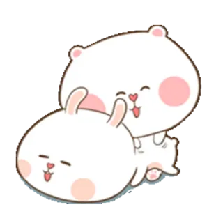 😍 e74c8653 ours, lapin, mignon, animaux, autocollant, dessin animé whatsapp sticker