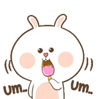 😗 ee333fe8 lapin, glace, mignon, dessin animé, animal, dessert whatsapp sticker