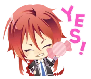 🍭 22469c52 YES! 卡通, 可爱, 是的, 糖果, 快乐, 卡哇伊, 积极的 telegram sticker