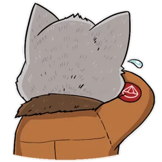 😢 5e5c557c lobo, pegatina, chaqueta, animal, peludo telegram sticker