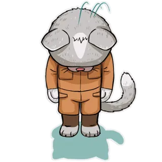 🙏 73b09a71 gato, animal, mascota, traje naranja, triste telegram sticker