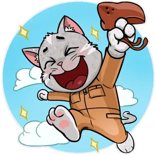 😆 7a63f6a4 gato, dibujos animados, feliz, alegre, instrumento musical, ocarina, silbido telegram sticker