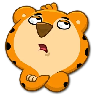 😒 3849edab 卡通, 动物, 熊, 贴纸, 橙色, 无聊 telegram sticker