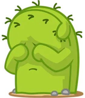 😣 9c323144 仙人掌, 悲伤, 哭泣, 植物, 表情符号, 卡通 telegram sticker