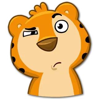 😕 a0a3a1b2 卡通, 动物, 老虎, 贴纸, 表情, 困惑, 角色 telegram sticker