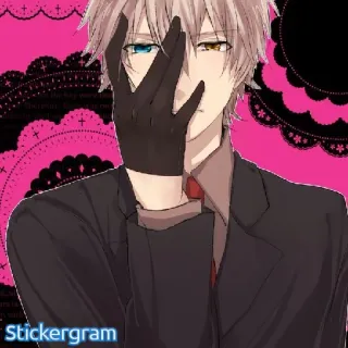 😔 08077502 Stickergram 애니메이션, 장갑, 정장, 남성, 소년 telegram sticker