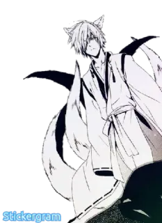 😒 4d001c37 Stickergram 애니메이션, 여우, 키츠네, 귀, 꼬리, 캐릭터, 만화 telegram sticker