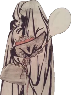 🎈 67feeccd ma, bong bóng, hoa, hình minh họa, rùng rợn, nghệ thuật telegram sticker